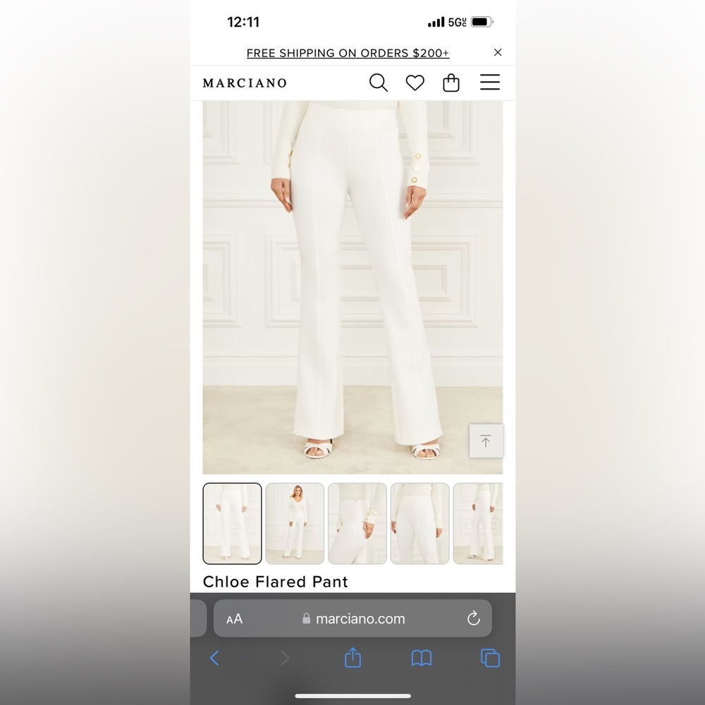 Marciano Chloe Flared Pant - Pale Pearl White